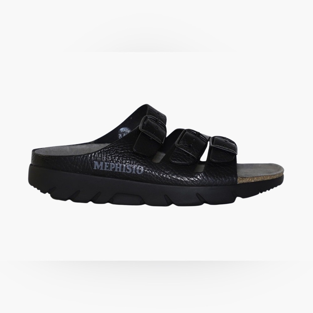 Mephisto Zach Fit Black Leather Men’s Sandals